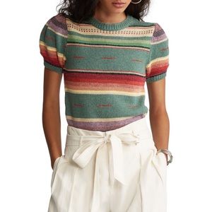 POLO by RALPH LAUREN Multi Stripe Silk Blend Sweater